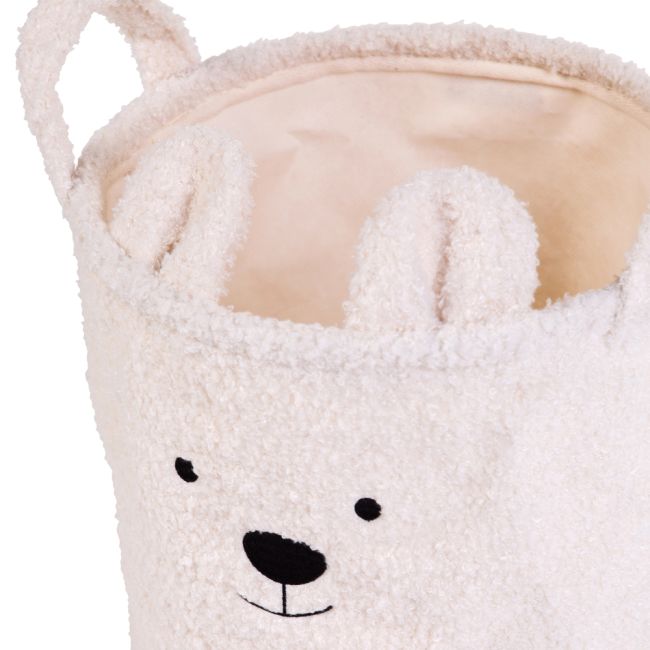 Cos depozitare Childhome 40x40x40 cm, Teddy Alb ERFCH-CCBTW40