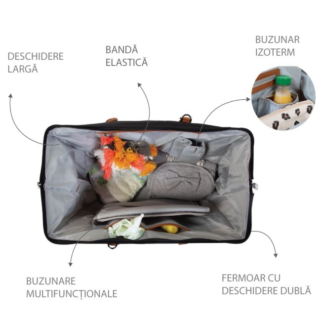 Geanta de infasat Childhome Mommy Bag Negru ERFCH-CWMBBBLGO
