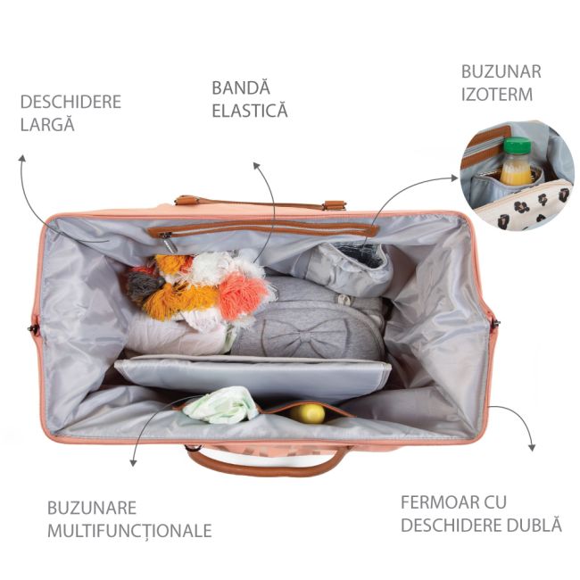 Geanta de infasat Childhome Mommy Bag Roz ERFCH-CWMBBP