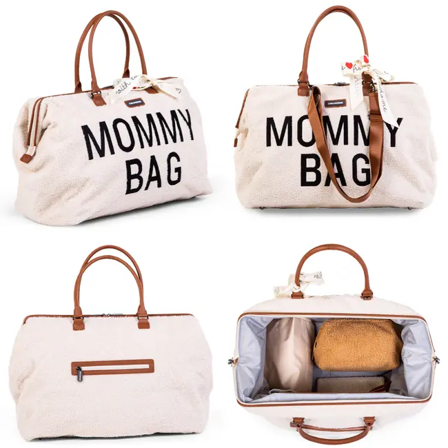Geanta de infasat Childhome Mommy Bag Teddy Ecru ERFCH-CWMBBTW