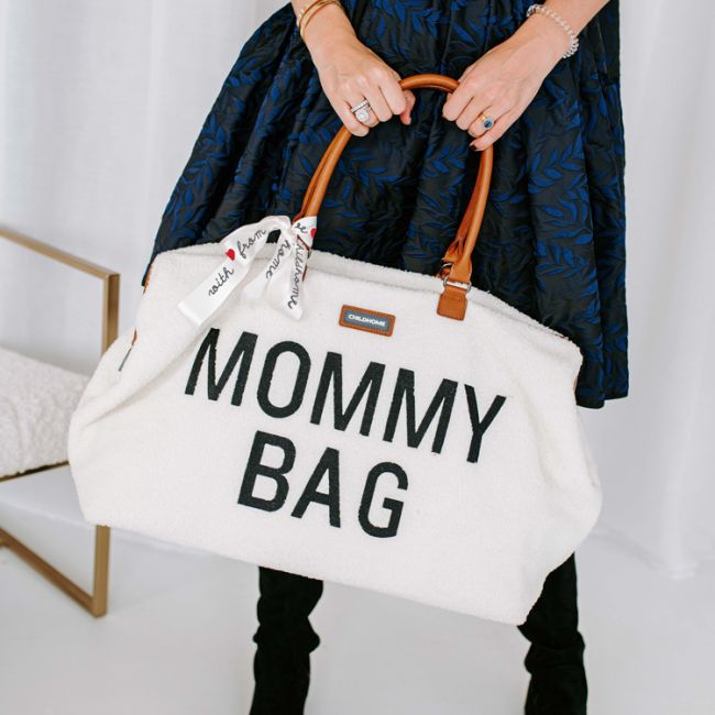 Geanta de infasat Childhome Mommy Bag Teddy Ecru ERFCH-CWMBBTW