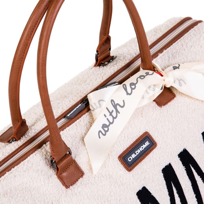 Geanta de infasat Childhome Mommy Bag Teddy Ecru ERFCH-CWMBBTW