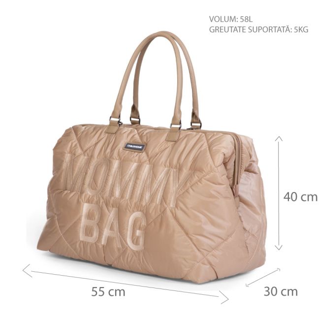 Geanta de infasat matlasata Childhome Mommy Bag Bej ERFCH-CWMBBPBE