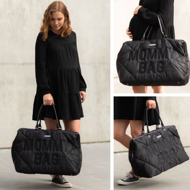 Geanta de infasat matlasata Childhome Mommy Bag Negru ERFCH-CWMBBPBL