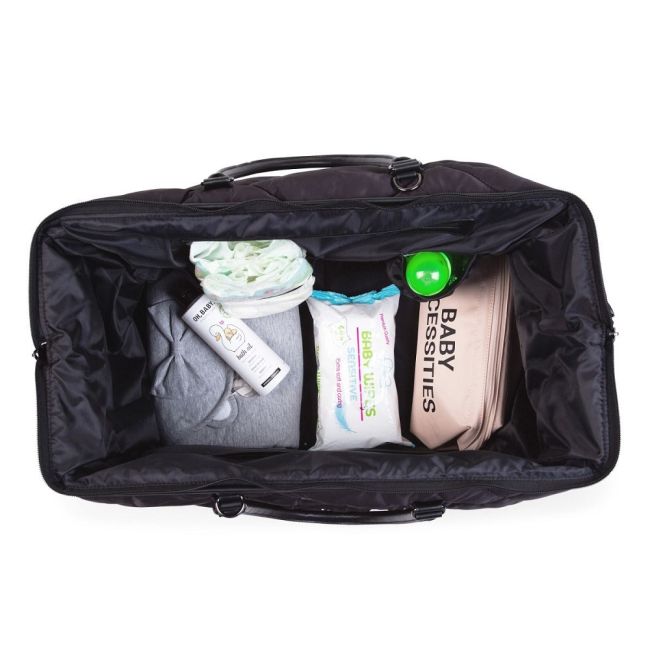 Geanta de infasat matlasata Childhome Mommy Bag Negru ERFCH-CWMBBPBL