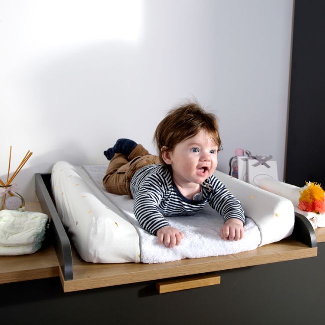 Husa saltea de infasat Childhome Jerse/Frotir Buline ERFCH-CCCOTWHGD