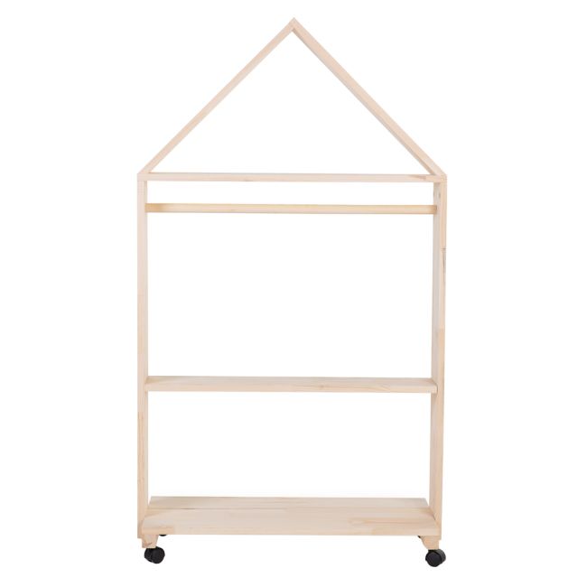 Mobilier decorativ casuta cu roti Childhome 80x135 cm, Lemn Natural ERFCH-OHCN