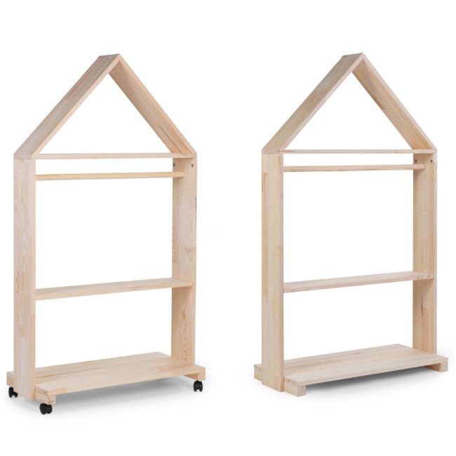 Mobilier decorativ casuta cu roti Childhome 80x135 cm, Lemn Natural ERFCH-OHCN