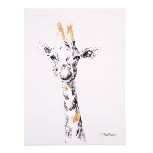 Pictura in ulei Childhome 30x40 cm, Girafa cu detalii aurii ERFCH-CHOPGIR