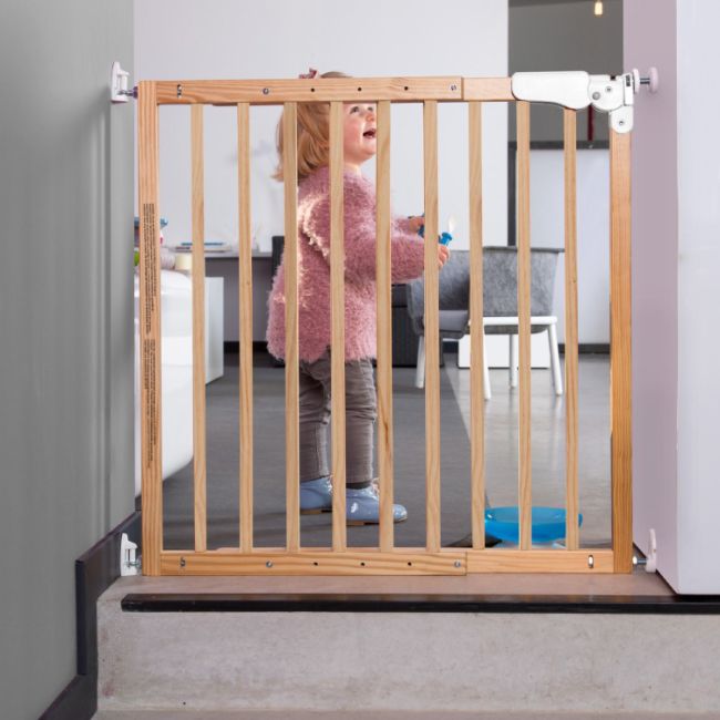 Poarta de siguranta lemn Childhome Maestro 73.5-104 cm Natural ERFCH-VHMAE