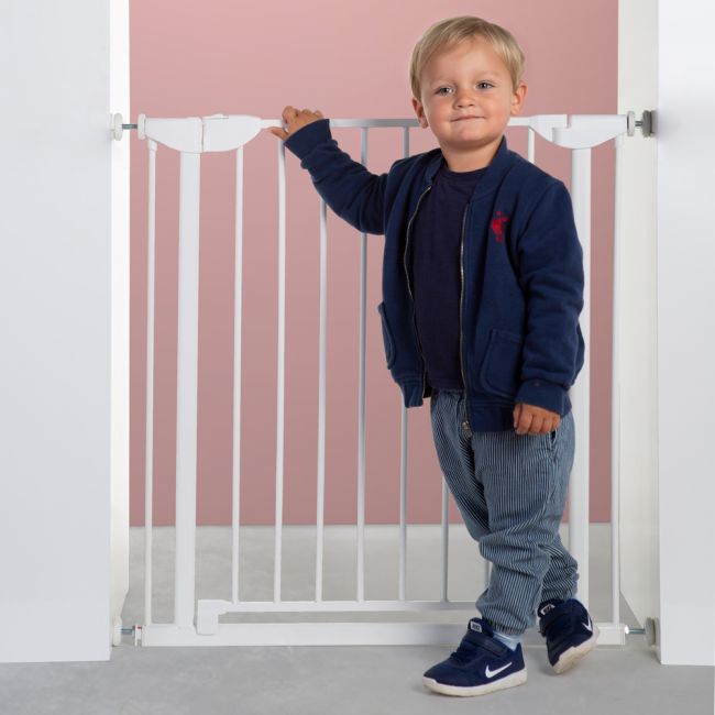 Poarta de siguranta metal Childhome Eltra Doorgate Pressure 75-81 cm, Alb ERFCH-VHELTW