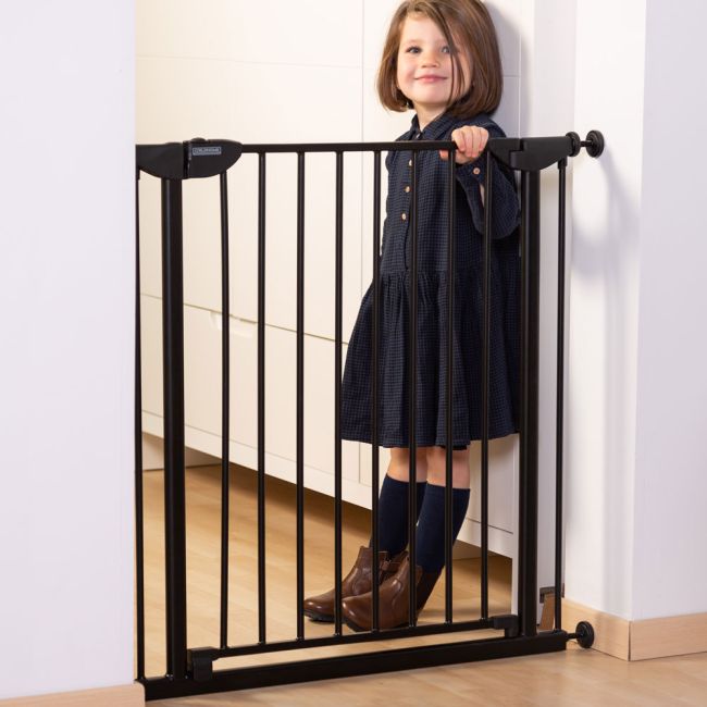 Poarta de siguranta metal Childhome Eltra Doorgate Pressure 75-81 cm, Negru ERFCH-VHELTB