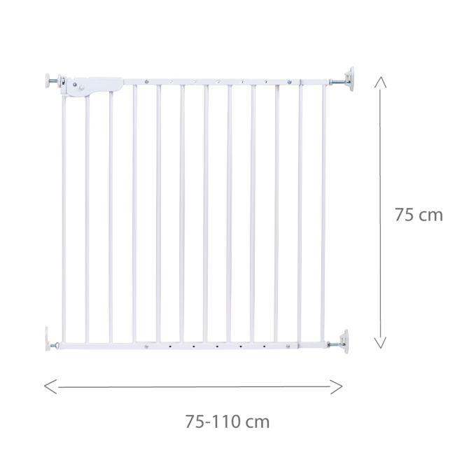 Poarta de siguranta metal Childhome Supra 75-110 cm Alb ERFCH-VHSUW