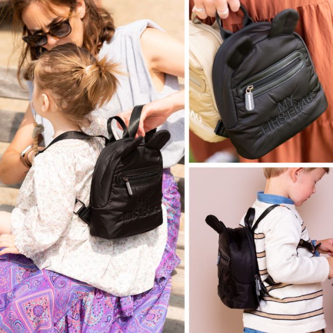 Rucsac pentru copii matlasat Childhome My First Bag Negru ERFCH-CWKIDBPBL