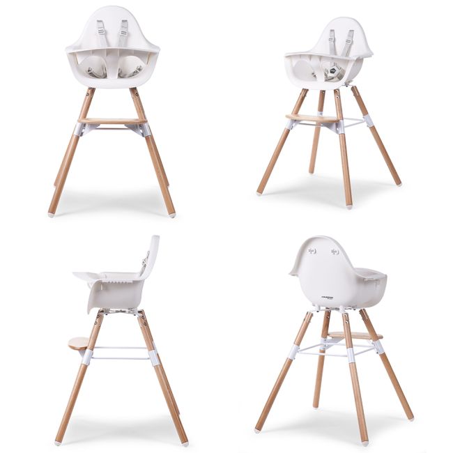 Scaun de masa reglabil in inaltime Childhome Evolu 2 Natural/Alb ERFCH-CHEVOCHNW