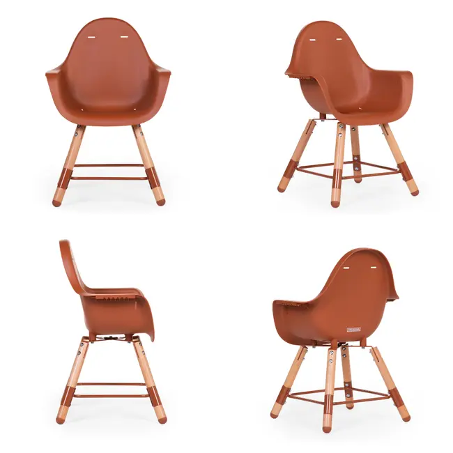 Scaun de masa reglabil in inaltime Childhome Evolu 2 Natural/Ruginiu ERFCH-CHEVOCHRU