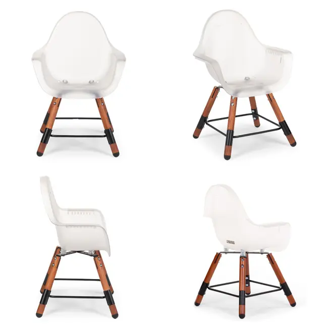 Scaun de masa reglabil in inaltime Childhome Evolu 2 Natural inchis/Alb transparent ERFCH-CHEVOCHFR