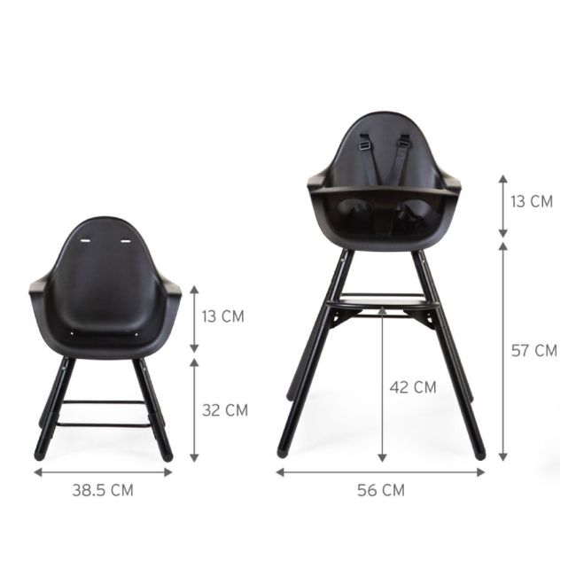 Scaun de masa reglabil in inaltime Childhome Evolu 2 Negru ERFCH-CHEVOCHBL