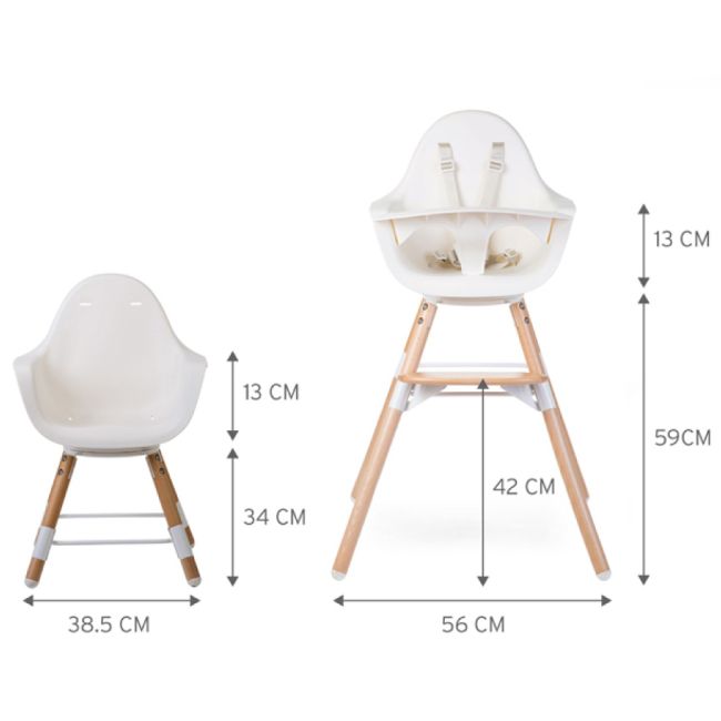 Scaun de masa reglabil in inaltime Childhome Evolu One.80, Natural/Alb ERFCH-CHEVO180NW