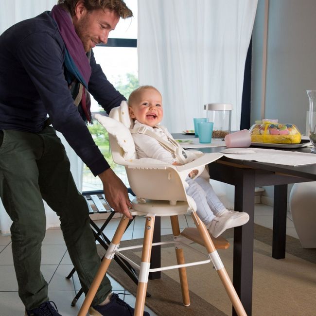 Scaun de masa reglabil in inaltime Childhome Evolu One.80, Natural/Alb ERFCH-CHEVO180NW