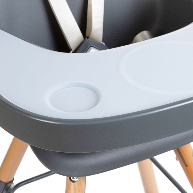 Tavita scaun de masa Childhome Evolu + Protectie din silicon, Antracit ERFCH-CHEVOTSAA