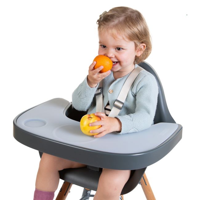 Tavita scaun de masa Childhome Evolu + Protectie din silicon, Antracit ERFCH-CHEVOTSAA