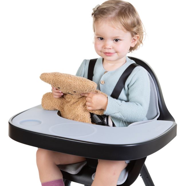 Tavita scaun de masa Childhome Evolu + Protectie din silicon, Negru ERFCH-CHEVOTSBL