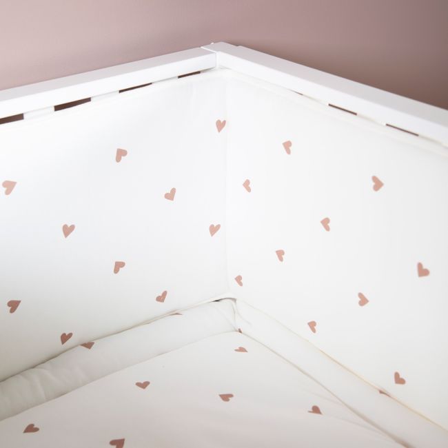 Protectie patut Childhome 35x340 cm Jerse/Muselina, Inimioare ERFCH-CCPPJOH