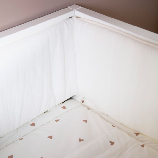 Protectie patut Childhome 35x340 cm Jerse/Muselina, Inimioare ERFCH-CCPPJOH