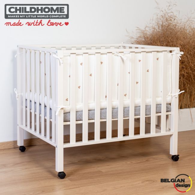 Protectie patut Childhome 35x340 cm Jerse/Muselina, Inimioare ERFCH-CCPPJOH