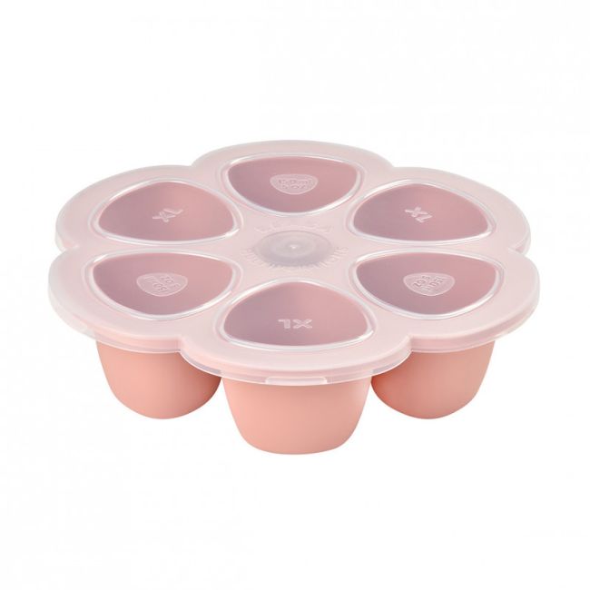 Recipient ermetic silicon multiportii 6x150 ml Beaba Old Pink ERFB912615