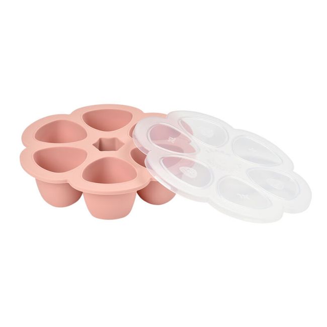Recipient ermetic silicon multiportii 6x150 ml Beaba Old Pink ERFB912615