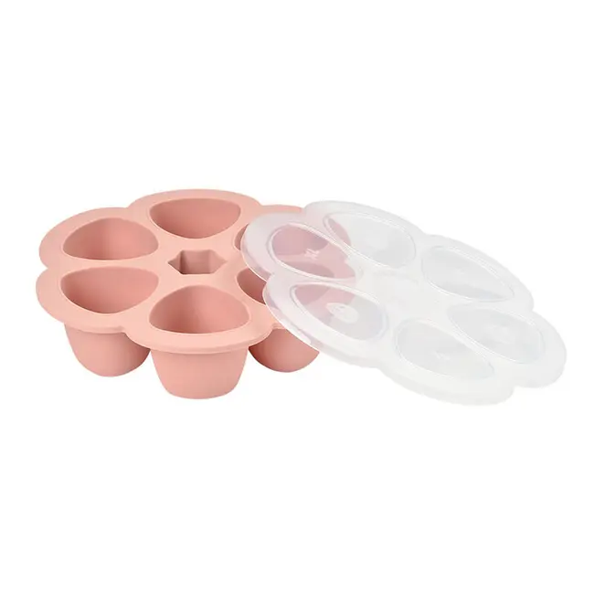 Recipient ermetic silicon multiportii 6x150 ml Beaba Old Pink ERFB912615