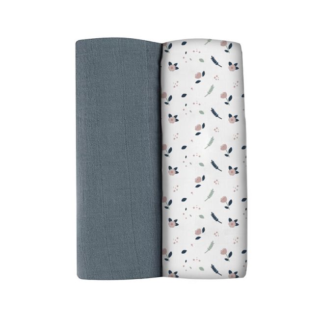 Set 2 Museline Beaba bumbac 120x120 cm Stormy Weather/Spring Flower ERFB920388