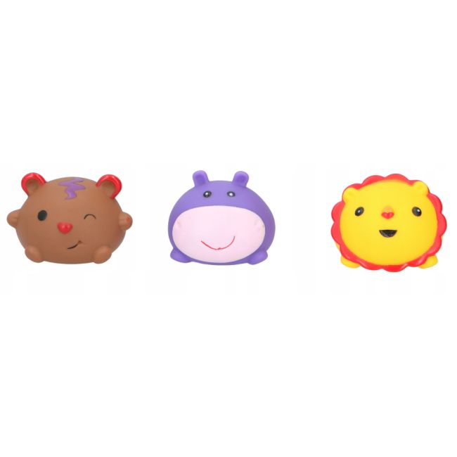 Set 3 jucarii de baie Eddy Toys, Hipopotam, Leu, Ursulet ERFED16136-3
