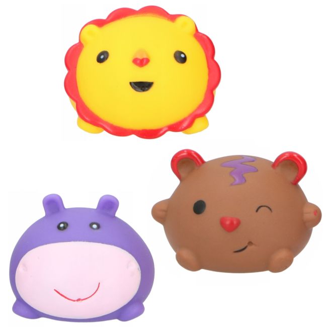 Set 3 jucarii de baie Eddy Toys, Hipopotam, Leu, Ursulet ERFED16136-3