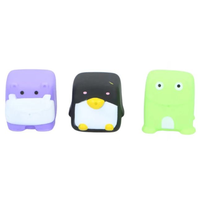 Set 3 jucarii de baie Eddy Toys, Pinguin, Hipopotam, Broscuta ERFED21614-4