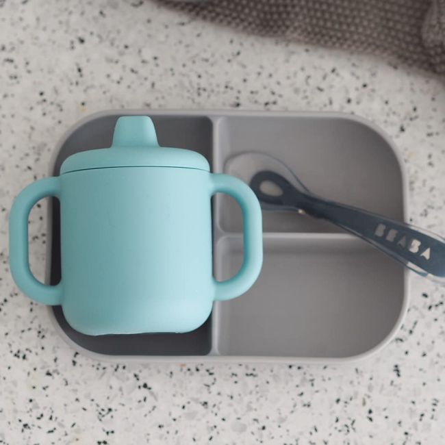 Set de masa silicon cu cana Beaba Blue ERFB913526
