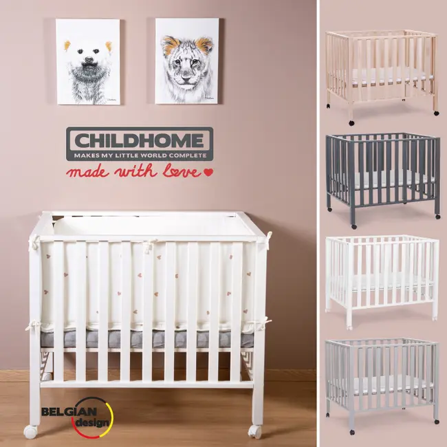 Tarc Childhome 94 cu roti 75x95 cm Lemn, Antracit ERFCH-PA94AN