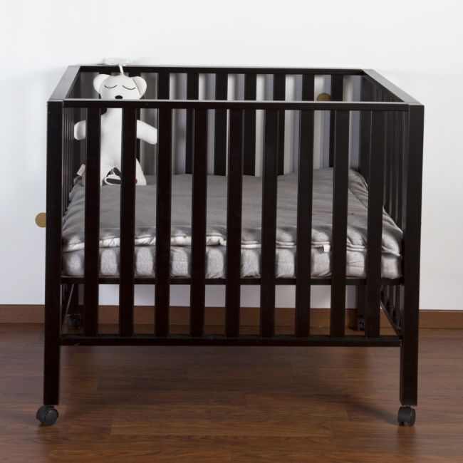 Tarc Childhome 94 cu roti 75x95 cm Lemn, Black ERFCH-PA94BL