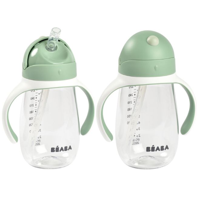 Cana cu pai din Tritan Beaba 300 ml Sage Green ERFB913533