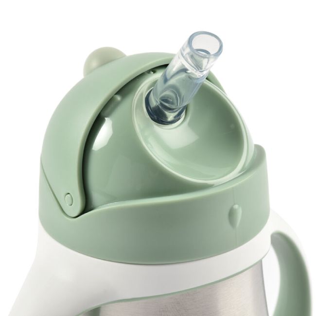 Cana cu pai din inox Beaba 250 ml Sage Green ERFB913535