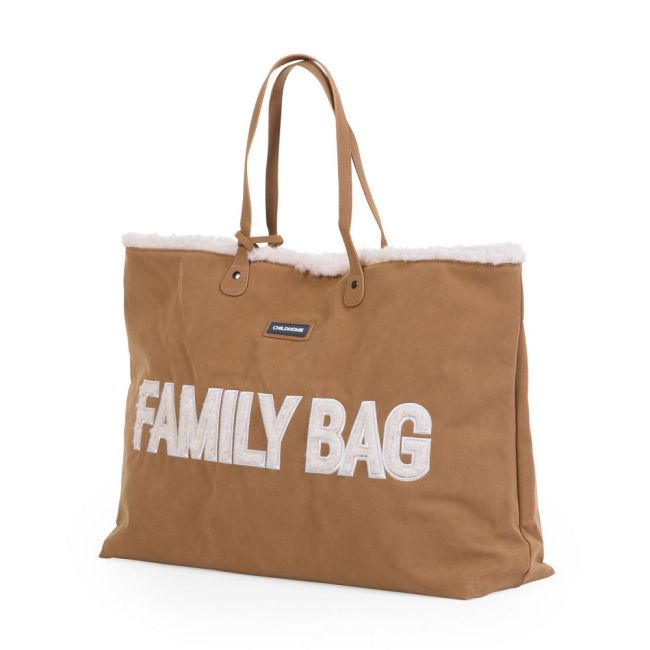 Geanta Childhome Family Bag, aspect piele intoarsa Bej ERFCH-CWFBMR