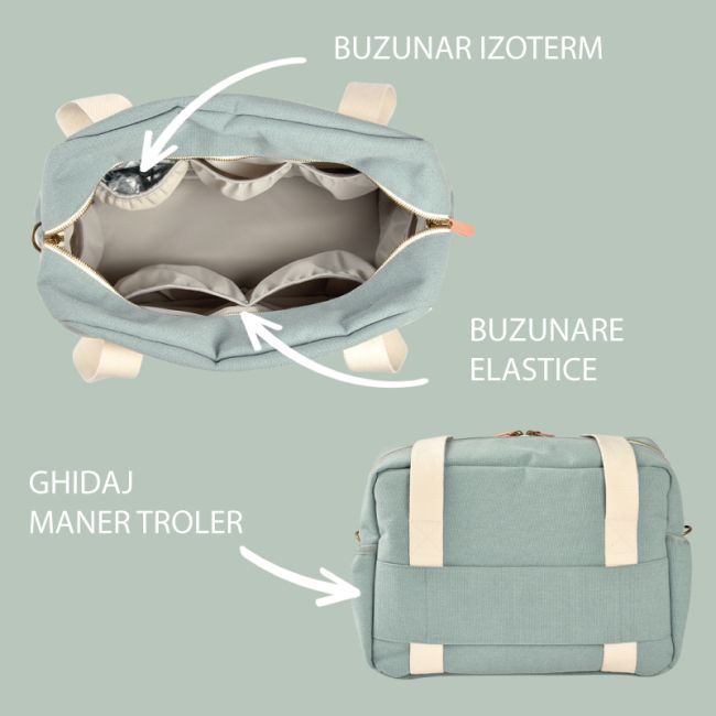 Geanta de infasat Beaba Paris Pearl Grey ERFB940295