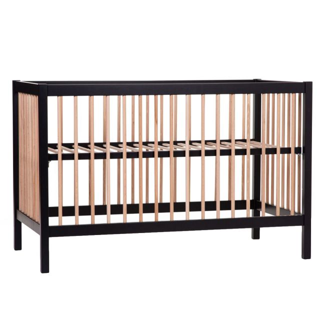 Patut Childhome Cot 97 Fag 60x120 cm, Natural/Negru ERFCH-BE97BN