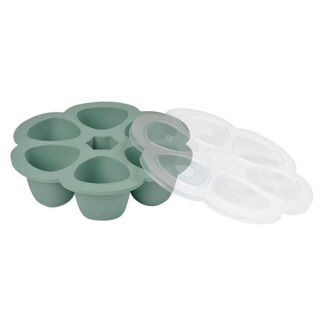 Recipient ermetic silicon multiportii 6x150 ml Beaba Sage Green ERFB914001
