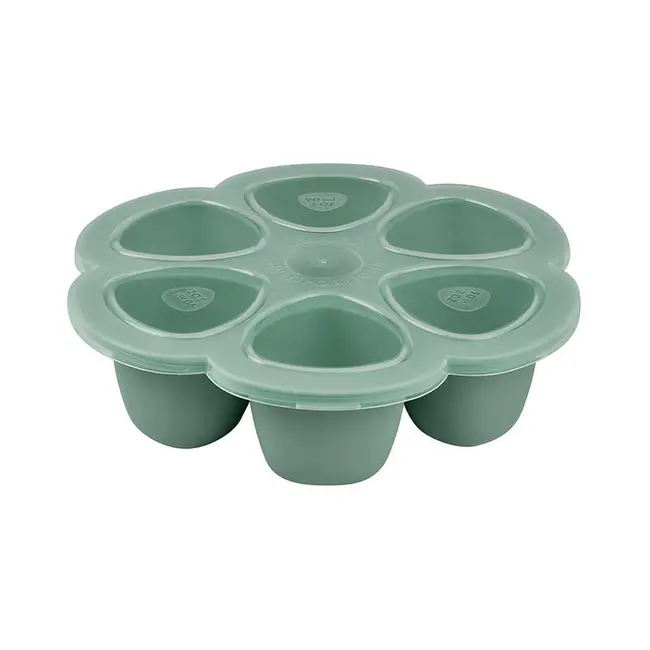 Recipient ermetic silicon multiportii 6x90 ml Beaba Sage Green ERFB914000