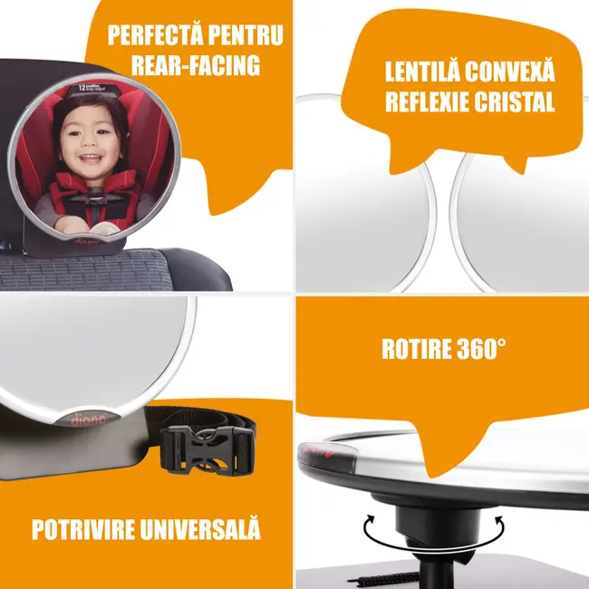 Set 2 oglinzi retrovizoare Diono Easy View ERFD40115