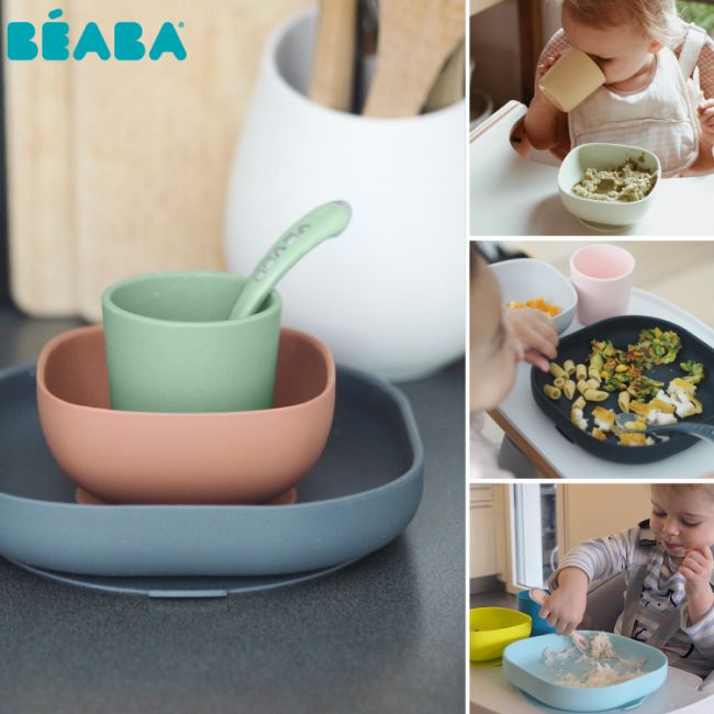 Set de masa silicon Beaba 4 piese Mineral ERFB913543