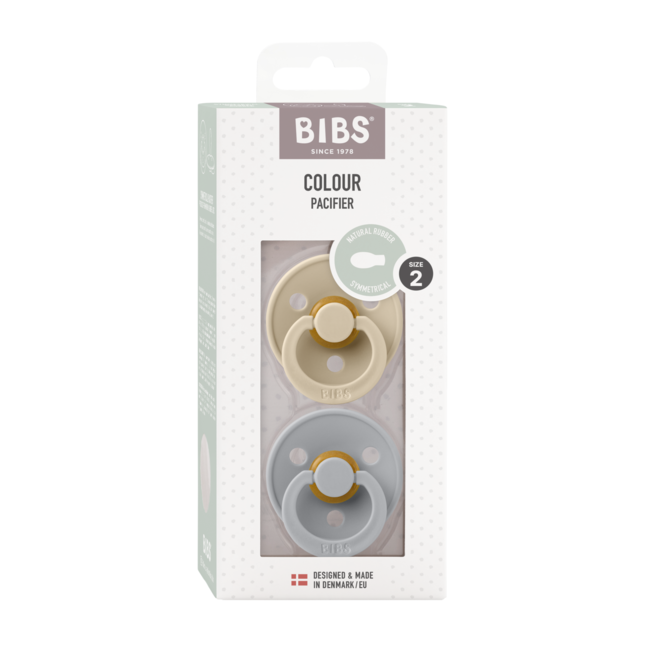 Bibs - set 2 suzete colour latex, tetina simetrica, 6 luni +-vanilla/cloud bbb2221420